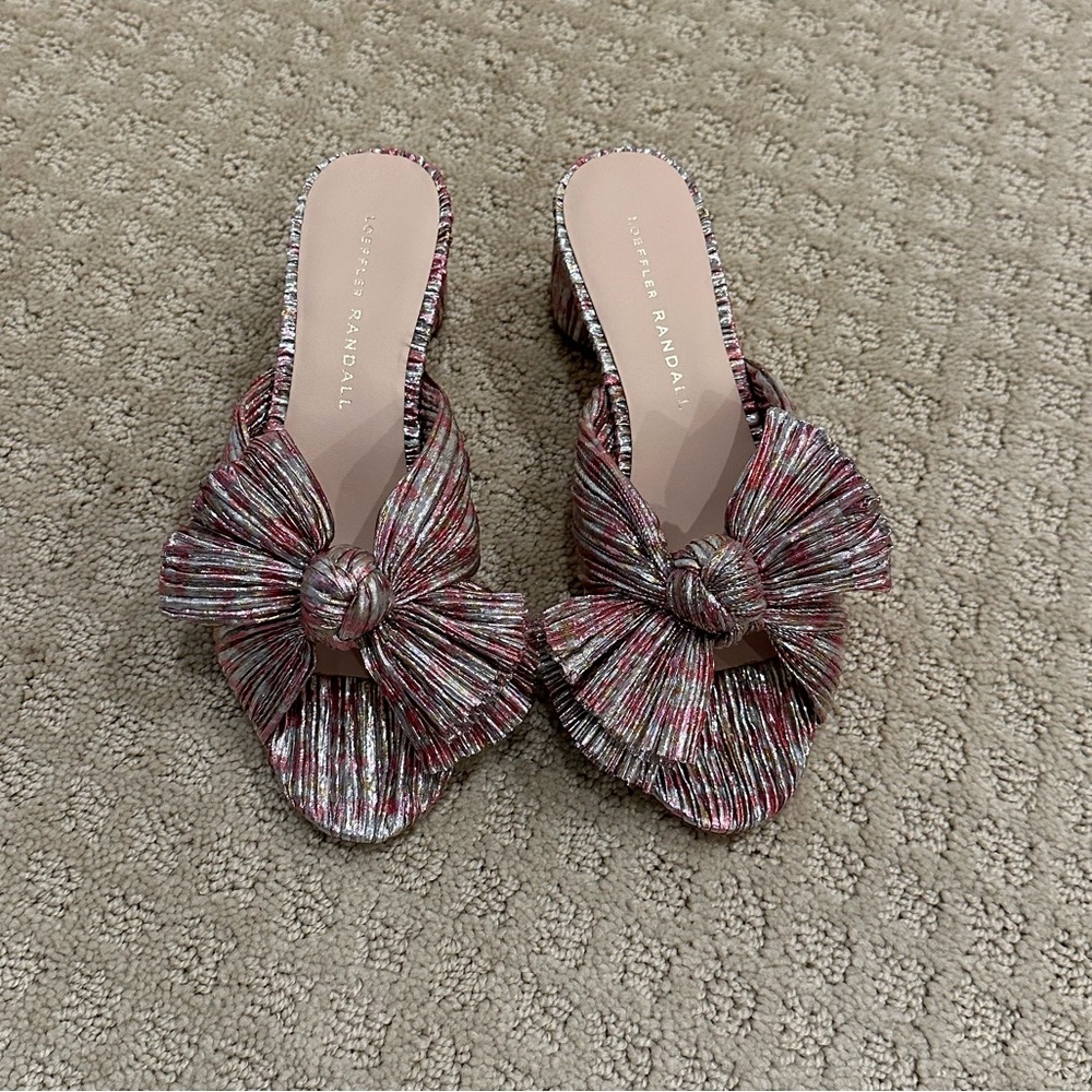 Loeffler Randall Women's Emilia Sz 5.5 Rainbow Pleated Sandals Never Worn